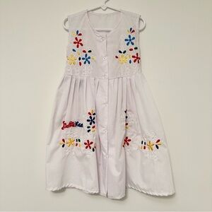 Costa Rica Girls White Sundress with Floral Embroidery Kids size 6 Nicaragua